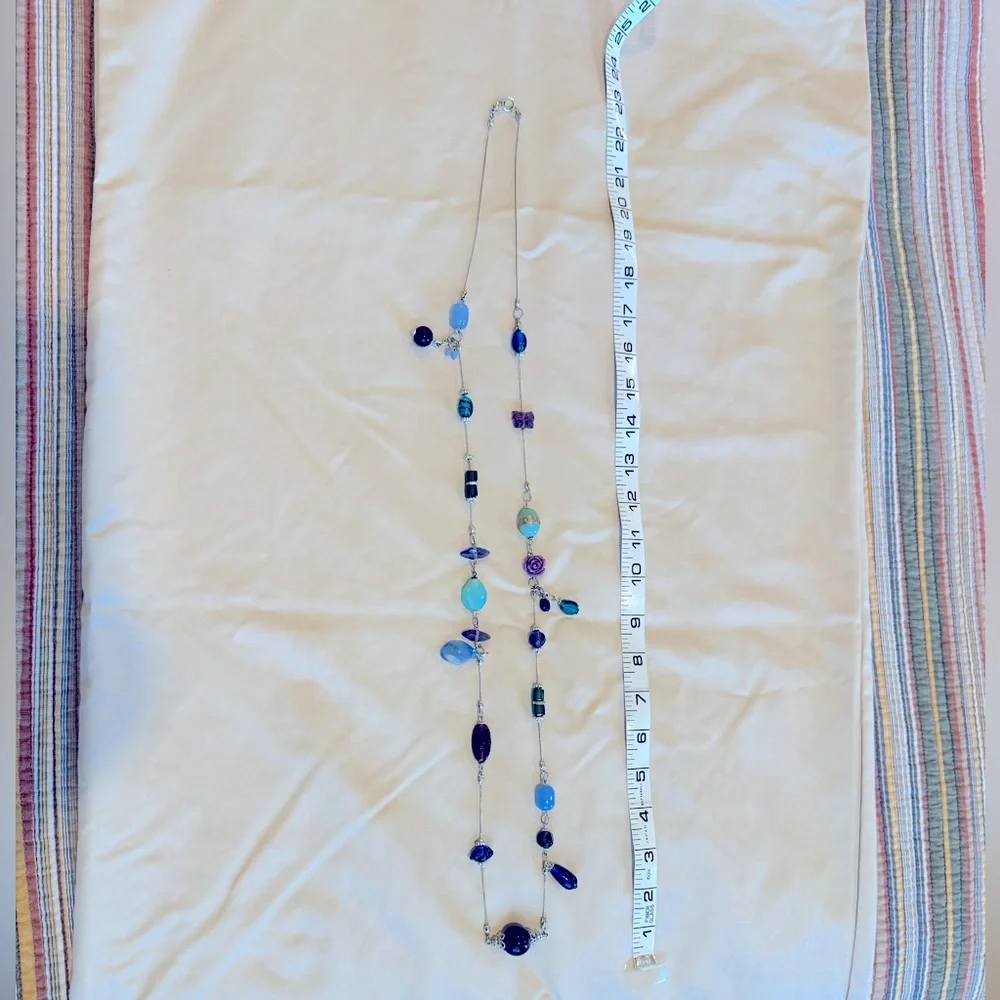 22" Lane Bryant glass bead silver tone necklace - Picture 5 of 11